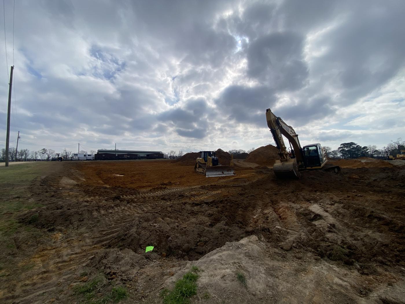 Excavator and dozer opening up a new site
